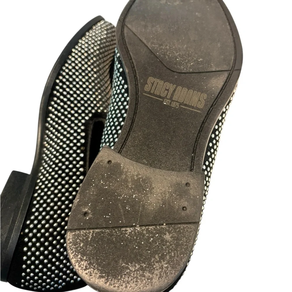 Stacy Adams Swagger Men’s Studded Slip-ons Black and Silver With Box 8.5M
